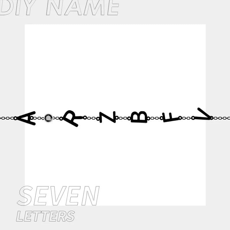 Personalized Letter Name Birthstone Bracelet