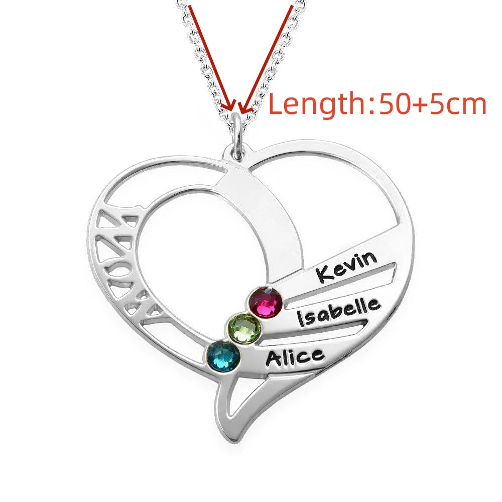 Engraved Family Name Heart