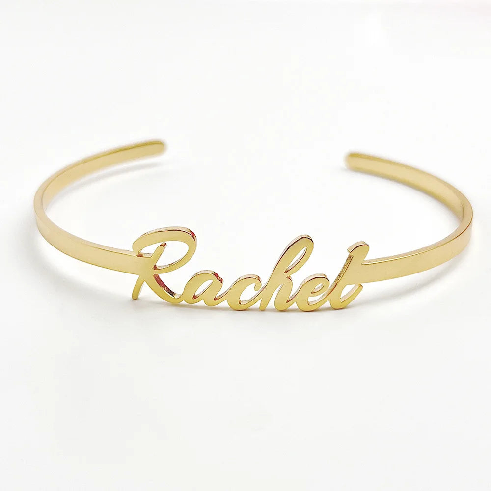 Personalized 18k Gold Plated Stainless Steel Name Bracelet