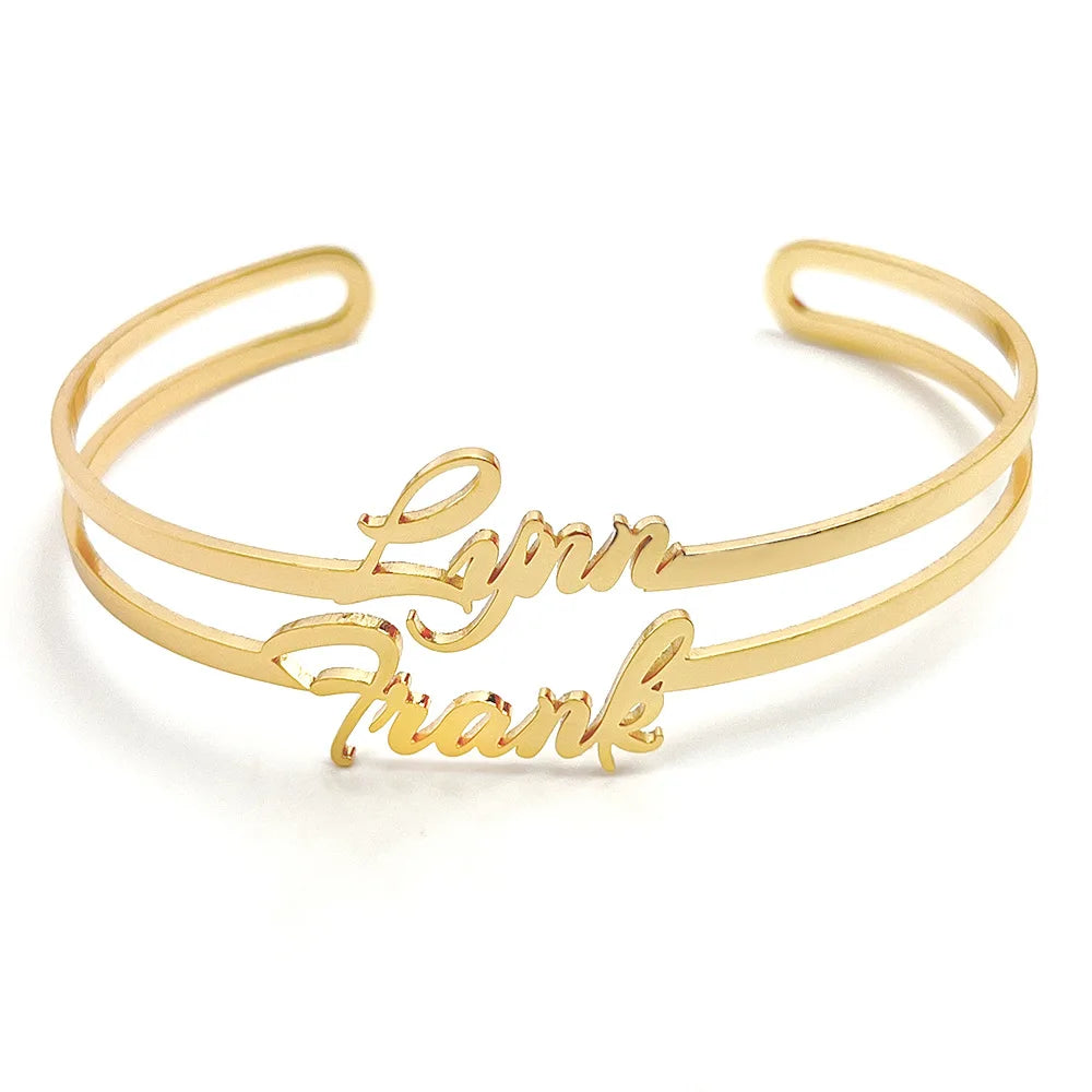 Personalized 18k Gold Plated Stainless Steel Name Bracelet