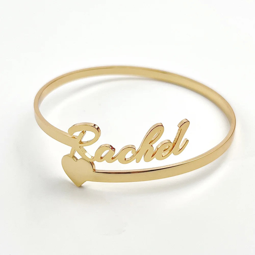 Personalized 18k Gold Plated Stainless Steel Name Bracelet