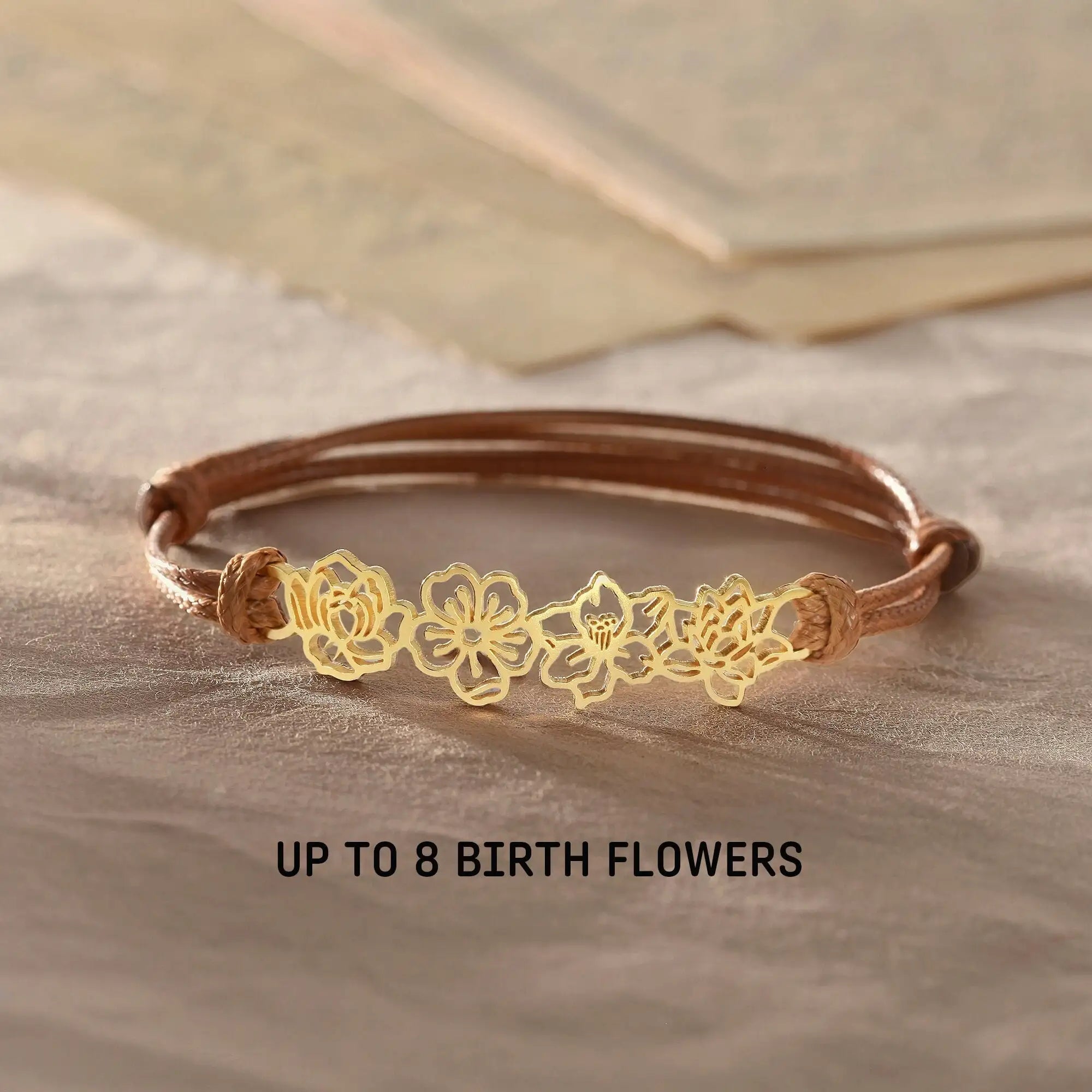 Personalized Flower Bracelet Birth Month Flower
