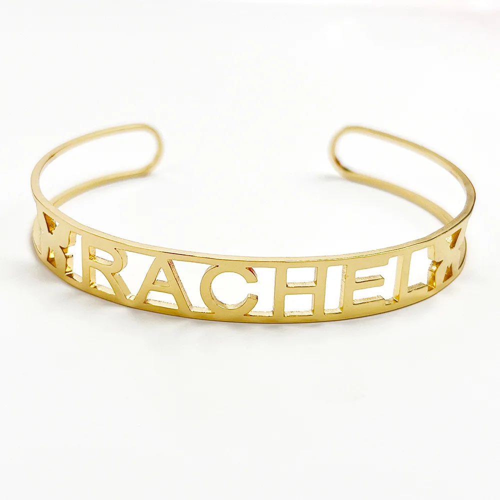 Personalized 18k Gold Plated Stainless Steel Name Bracelet