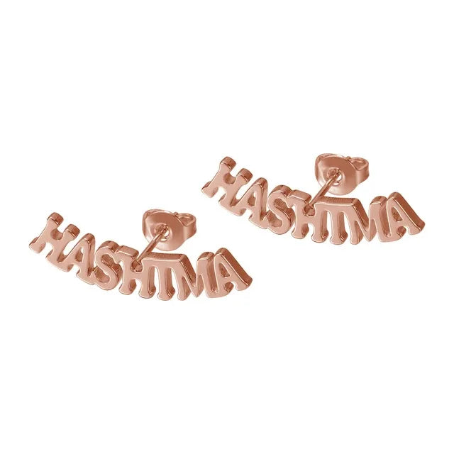 Personalized Stainless Steel Earrings Gold Plated