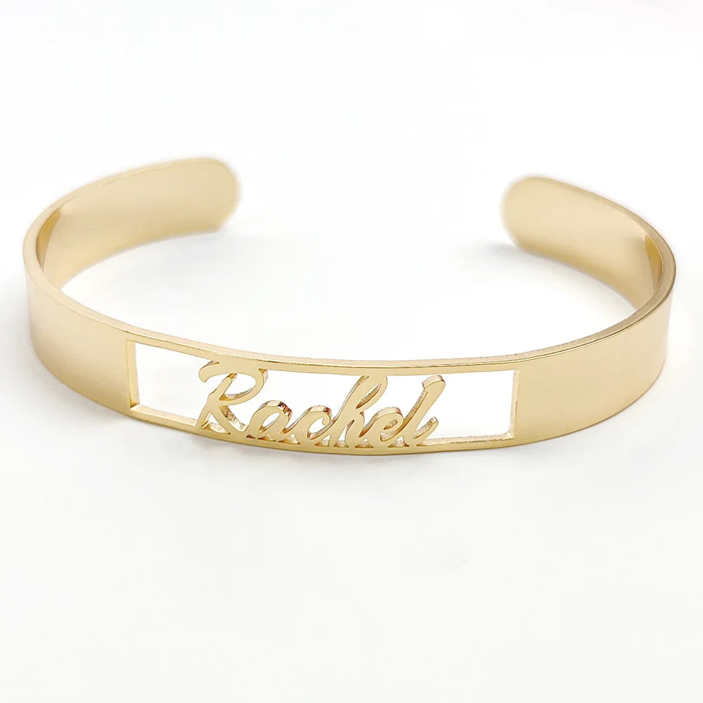 Personalized 18k Gold Plated Stainless Steel Name Bracelet