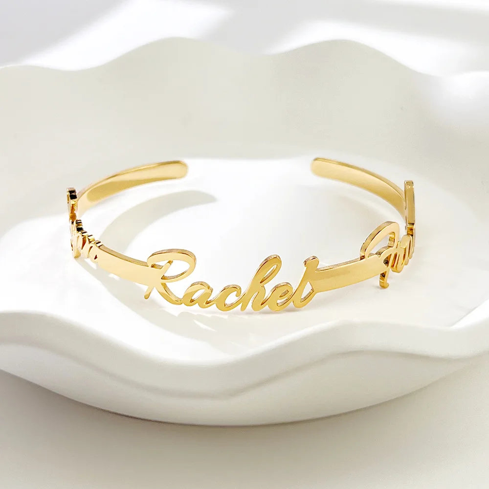 Personalized 18k Gold Plated Stainless Steel Name Bracelet