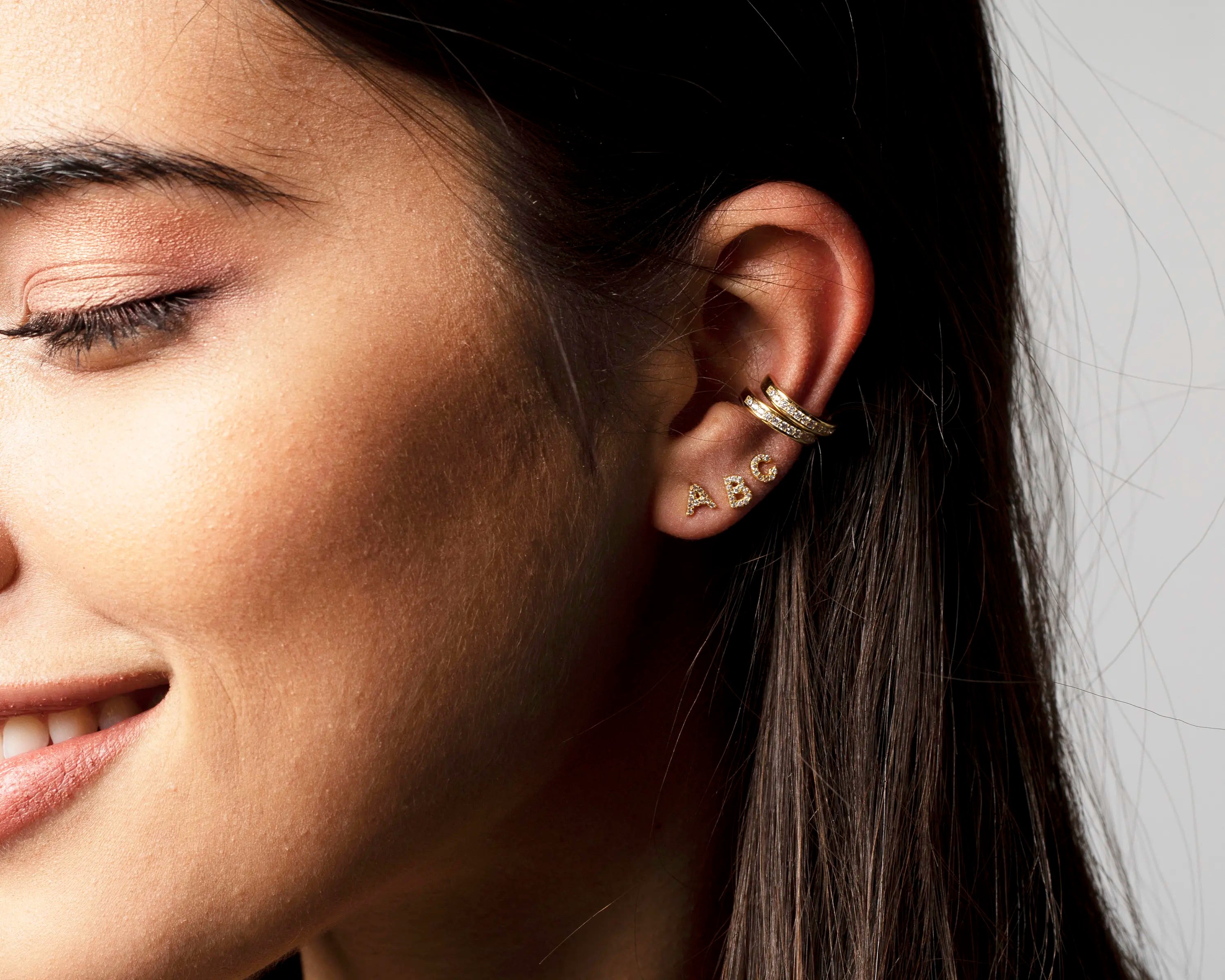 Personalized A-Z Zircon Alphabet Stud Earring