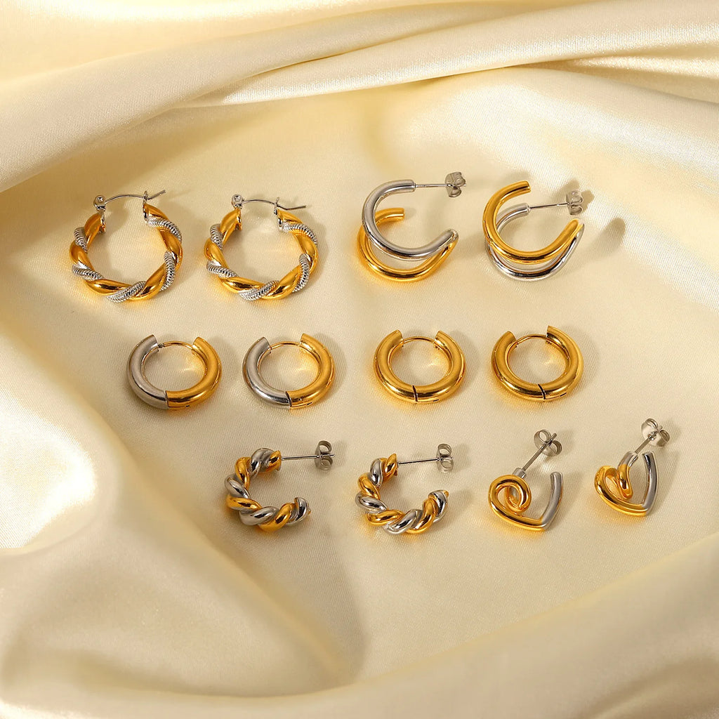 Twist Rope Hoop Earrings – 18K Gold Plated