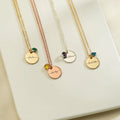 Birthstone Engraved Name Necklaces