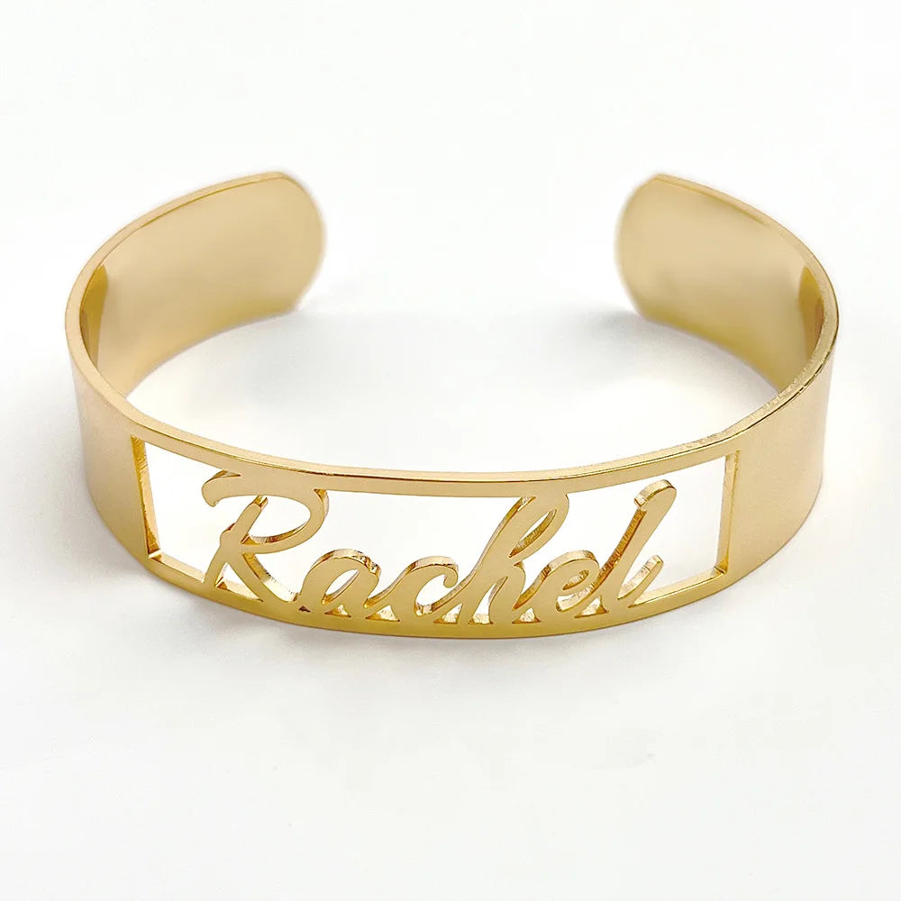 Personalized 18k Gold Plated Stainless Steel Name Bracelet