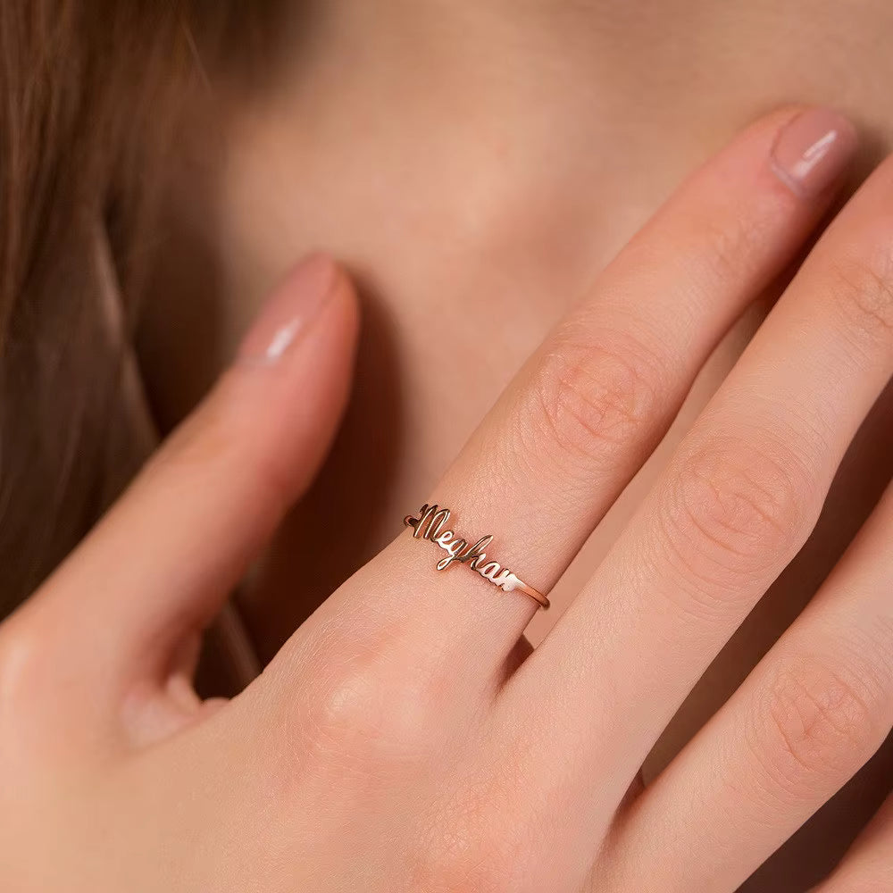 Personalized Name Ring – 18K Gold Plated