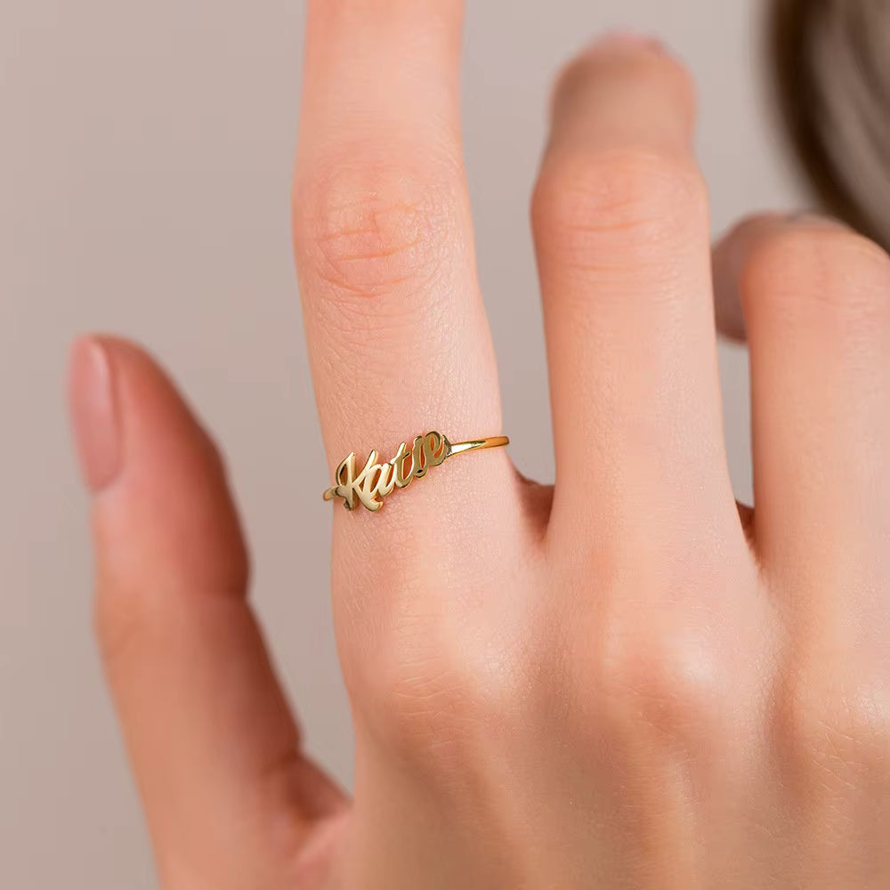 Personalized Name Ring – 18K Gold Plated