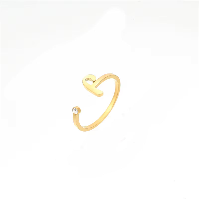 Custom Initial Birthstone Ring