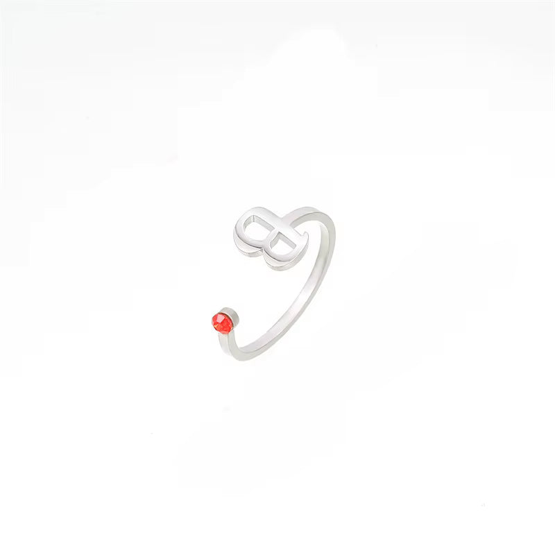 Custom Initial Birthstone Ring