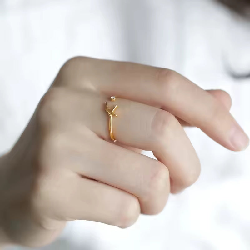 Custom Initial Birthstone Ring